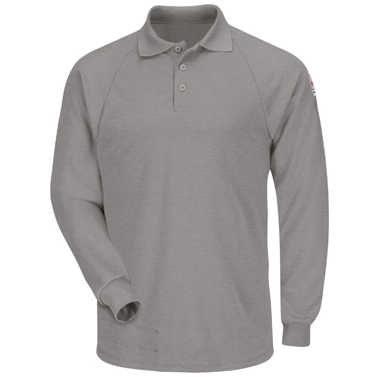 Bulwark Men's Classic Lightweight FR Long Sleeve Polo in Gray